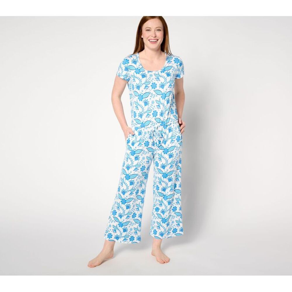 Muk Luks Women's Plus Sz Jumpsuits 1X Cloud Knit Square Neck Blue